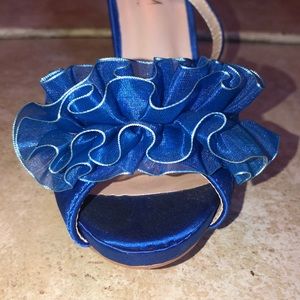 Royal Blue ruffle heels
